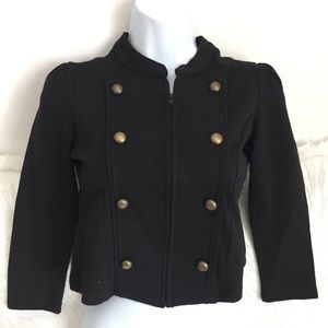 D SIGNED BLACK 3/4 SLEEVE CROP JACKET L JR